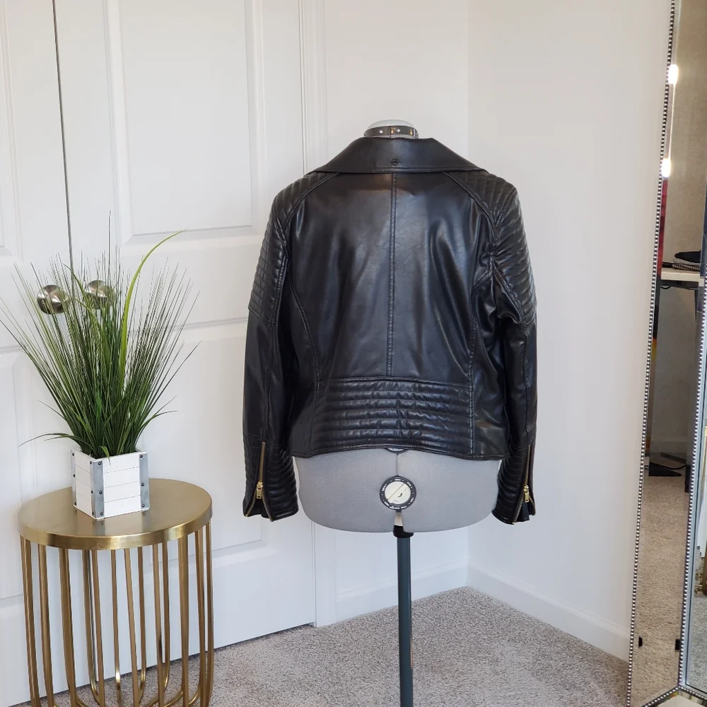 H&M Women's Biker Jacket XL Black - Picture 6 of 11